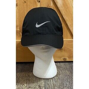 Nike Dri Fit Aerobill Featherlight Adjustable Cap Black Running Golf Tennis